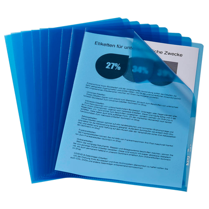 Artikelbild für 100 LEITZ Sichthüllen 4000 DIN A4 blau genarbt 0,13 mm, Artikelnummer 944496