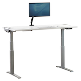 Artikelbild 1 für Fellowes Levado elektrisch höhenverstellbarer Schreibtisch weiß rechteckig, C-Fuß-Gestell silber 160,0 x 80,0 cm, Artikelnummer 634392