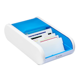 Artikelbild 1 für helit Visitenkartenbox weiß/hellblau, für bis zu 300 Visitenkarten, Artikelnummer 451757