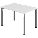 Artikelbild 1 für HAMMERBACHER Mirakel höhenverstellbarer Schreibtisch lichtgrau rechteckig, 4-Fuß-Gestell grau 120,0 x 80,0 cm, Artikelnummer 998854