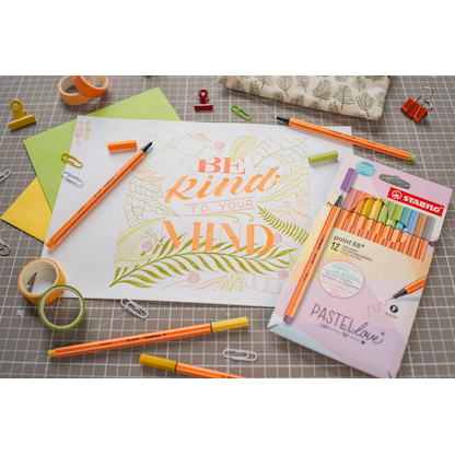 Artikelbild 5 für STABILO point 88 PASTELlove Fineliner farbsortiert 0,4 mm, 12 St., Artikelnummer 922094