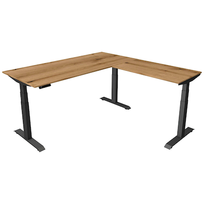 Artikelbild für Kerkmann Move 4 elektrisch höhenverstellbarer Schreibtisch eiche rechteckig, T-Fuß-Gestell grau 180,0 x 180,0 cm, Artikelnummer 997831