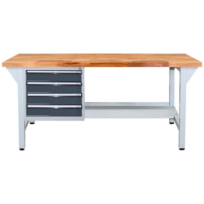 Artikelbild für ADB Werkbank lichtgrau, anthrazitgrau 4 Schubladen 150,0 x 75,0 x 85,0 cm, Artikelnummer 204576