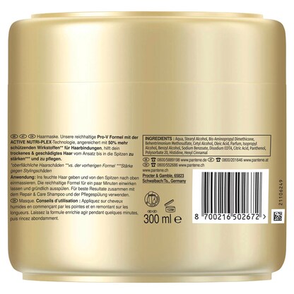Artikelbild 2 für PANTENE PRO-V REPAIR & CARE KERATIN RECONSTRUCT Haarmaske 300 ml, Artikelnummer 585368