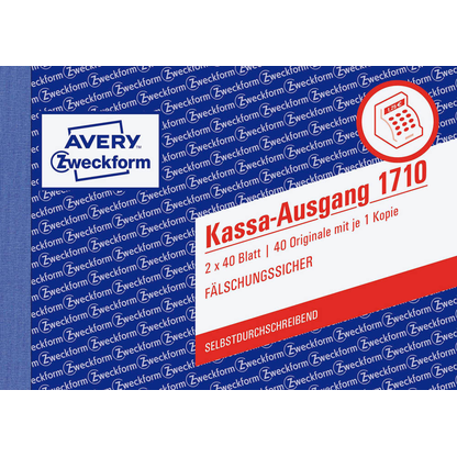 Artikelbild 3 für AVERY Zweckform Kassa-Ausgang Formularbuch 1710, Artikelnummer 450445