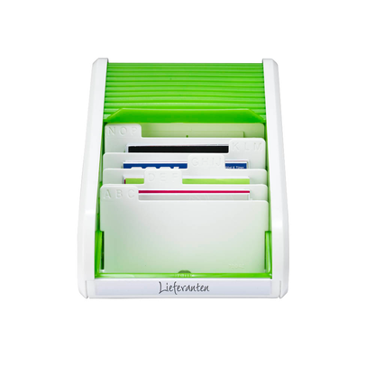Artikelbild 3 für helit Visitenkartenbox weiß/apfelgrün, für bis zu 300 Visitenkarten, Artikelnummer 451799