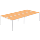 Artikelbild 1 für PAPERFLOW easyDesk Doppelschreibtisch buche rechteckig, 4-Fuß-Gestell weiß 320,0 x 166,0 cm, Artikelnummer 527940