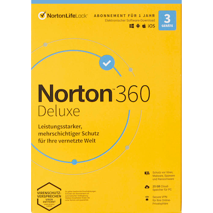 Artikelbild 2 für Norton 360 Deluxe Sicherheitssoftware Vollversion (PKC), Artikelnummer 720171