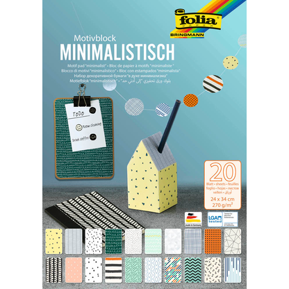Artikelbild für folia Motivblock Minimalistisch farbsortiert 270 g/qm 20 St., Artikelnummer 963324