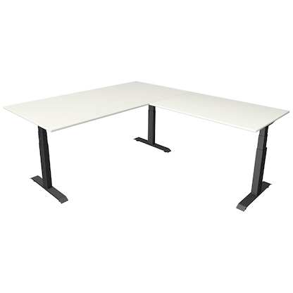 Artikelbild für Kerkmann Move 4 elektrisch höhenverstellbarer Schreibtisch weiß rechteckig, T-Fuß-Gestell grau 200,0 x 220,0 cm, Artikelnummer 998029
