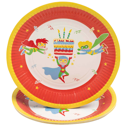 Artikelbild für 10 PROnappe Pappteller Superheld Ø 23,0 cm, Artikelnummer 345326