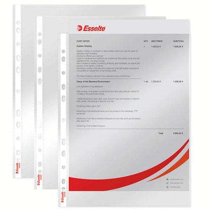 Artikelbild 16 für 100 Esselte Prospekthüllen Standard DIN A4 transparent glasklar 0,05 mm, Artikelnummer 431738