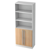Artikelbild 1 für HAMMERBACHER Regalschrank 7700 NU, V7700/W/E/NU weiß, eiche 80,0 x 42,0 x 200,4 cm, Artikelnummer 859694