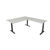 Artikelbild 1 für Kerkmann Move 4 elektrisch höhenverstellbarer Schreibtisch lichtgrau rechteckig, T-Fuß-Gestell grau 200,0 x 220,0 cm, Artikelnummer 997849