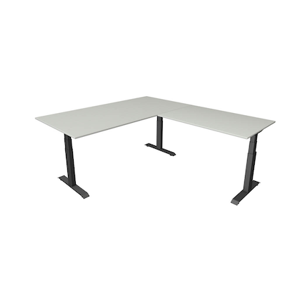 Artikelbild für Kerkmann Move 4 elektrisch höhenverstellbarer Schreibtisch lichtgrau rechteckig, T-Fuß-Gestell grau 200,0 x 220,0 cm, Artikelnummer 997849