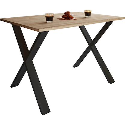 Artikelbild 10 für VCM my home Esstisch Xona sonoma-eiche rechteckig, U-Fuß schwarz, 140,0 x 50,0 x 76,0 cm, Artikelnummer 526622