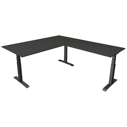 Artikelbild 12 für Kerkmann Move 4 elektrisch höhenverstellbarer Schreibtisch anthrazit rechteckig, T-Fuß-Gestell grau 200,0 x 220,0 cm, Artikelnummer 997888
