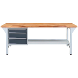 Artikelbild 1 für ADB Werkbank lichtgrau, anthrazitgrau 3 Schubladen 200,0 x 75,0 x 85,0 cm, Artikelnummer 204638