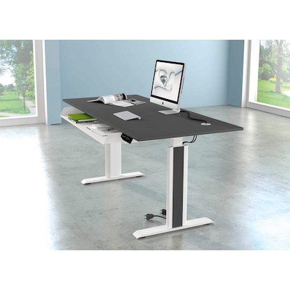 Artikelbild 4 für Kerkmann Move 1 advance elektrisch höhenverstellbarer Schreibtisch anthrazit rechteckig, T-Fuß-Gestell weiß 160,0 x 80,0 cm, Artikelnummer 265896