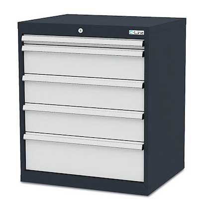Artikelbild für Simplaflex® Systemeinrichter C-Line Schubladenschrank anthrazit 5 Schubladen 70,0 x 57,5 x 82,0 cm, Artikelnummer 683629