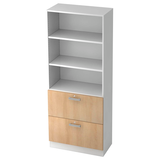 Artikelbild 1 für HAMMERBACHER Regalschrank 7300 NU, V7300/W/E/NU weiß, eiche 80,0 x 42,0 x 200,4 cm, Artikelnummer 860864
