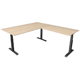 Artikelbild 1 für Kerkmann Move 4 elektrisch höhenverstellbarer Schreibtisch ahorn rechteckig, T-Fuß-Gestell grau 200,0 x 220,0 cm, Artikelnummer 998031