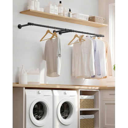 Artikelbild 4 für SONGMICS Wandgarderobe schwarz Metall 84,0 x 7,0 cm, Artikelnummer 438779