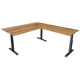 Artikelbild 1 für Kerkmann Move 4 elektrisch höhenverstellbarer Schreibtisch eiche rechteckig, T-Fuß-Gestell grau 200,0 x 220,0 cm, Artikelnummer 997864