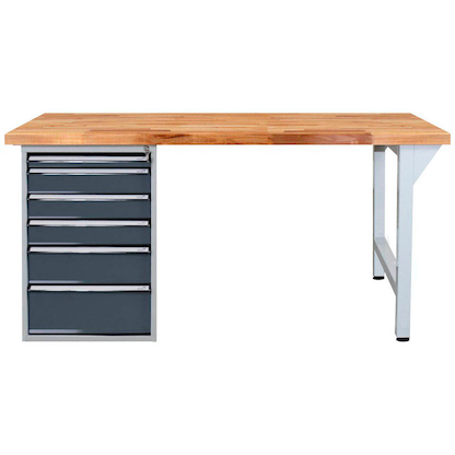 Artikelbild 15 für ADB Werkbank lichtgrau, anthrazitgrau 6 Schubladen 150,0 x 75,0 x 85,0 cm, Artikelnummer 204657