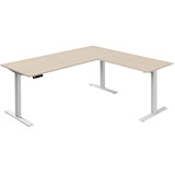 Artikelbild 1 für Kerkmann Move 3 elektrisch höhenverstellbarer Schreibtisch ahorn L-Form, T-Fuß-Gestell weiß 180,0 x 80,0 cm, Artikelnummer 814703