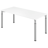 Artikelbild 1 für HAMMERBACHER Mirakel höhenverstellbarer Schreibtisch weiß rechteckig, 4-Fuß-Gestell silber 180,0 x 80,0 cm, Artikelnummer 999019