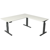 Artikelbild 1 für Kerkmann Move 3 elegant elektrisch höhenverstellbarer Schreibtisch weiß L-Form, T-Fuß-Gestell grau 180,0 x 180,0 cm, Artikelnummer 488074