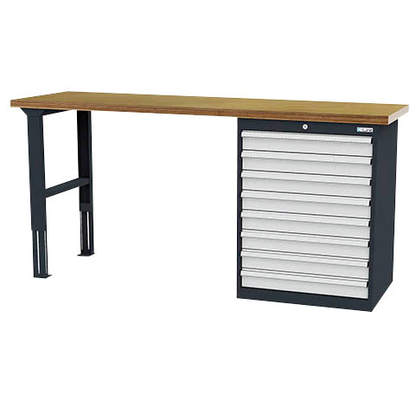 Artikelbild 6 für Simplaflex® Systemeinrichter Werkbank C-Line anthrazit, RAL 7016, lichtgrau, RAL 7035 8 Schubladen 200,0 x 60,0 x 96,0 cm, Artikelnummer 683916