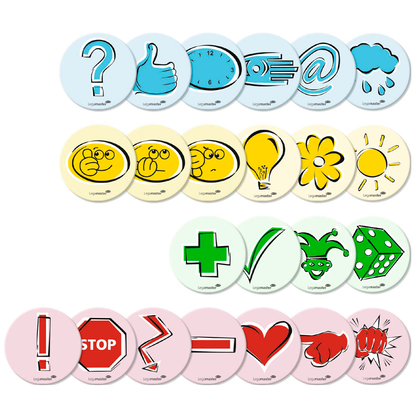 Artikelbild 10 für Legamaster Moderationskarten emoticon farbsortiert Ø 9,5 cm, 100 St., Artikelnummer 375367
