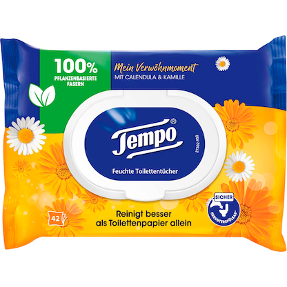 Artikelbild für Tempo Feuchtes Toilettenpapier Mein Verwöhnmoment 1-lagig, 42 Tücher, Artikelnummer 503058