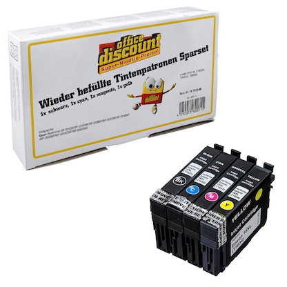 Artikelbild 9 für office discount schwarz, cyan, magenta, gelb Druckerpatronen kompatibel zu EPSON 16XL / T1636XL, 4er-Set, Artikelnummer 147013