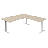 Artikelbild 1 für Kerkmann Move 3 elektrisch höhenverstellbarer Schreibtisch ahorn L-Form, T-Fuß-Gestell weiß 200,0 x 100,0 cm, Artikelnummer 814727