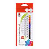 Artikelbild 1 für 12 Marabu Acrylfarben farbsortiert, Artikelnummer 399448