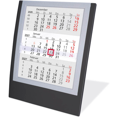 Artikelbild für Tischkalender Einsteckkalender 2026/2027 schwarz/grau, Artikelnummer 547957