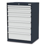 Artikelbild 1 für Simplaflex® Systemeinrichter C-Line Schubladenschrank anthrazit 7 Schubladen 70,0 x 57,5 x 102,0 cm, Artikelnummer 683647
