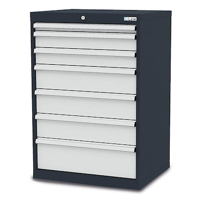 Artikelbild für Simplaflex® Systemeinrichter C-Line Schubladenschrank anthrazit 7 Schubladen 70,0 x 57,5 x 102,0 cm, Artikelnummer 683647