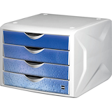 Artikelbild 1 für helit Schubladenbox the chameleon blau H6129634, DIN A4 mit 4 Schubladen, Artikelnummer 381158