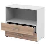 Artikelbild 1 für röhr Regalschrank direct.office, 859S281000 weiß, sonoma-eiche 80,0 x 34,4 x 72,0 cm, Artikelnummer 468407
