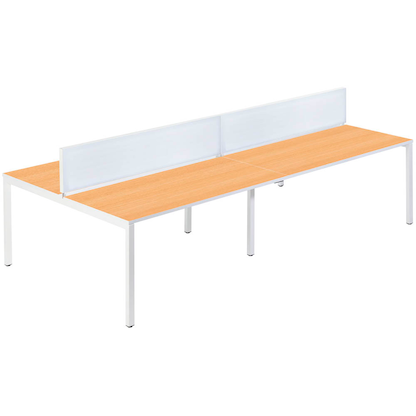 Artikelbild 7 für PAPERFLOW easyDesk Doppelschreibtisch buche rechteckig, 4-Fuß-Gestell weiß 320,0 x 166,0 cm, Artikelnummer 527940