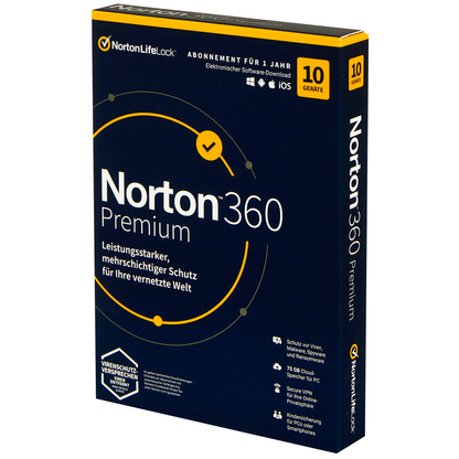Artikelbild 3 für Norton 360 Premium Sicherheitssoftware Vollversion (PKC), Artikelnummer 720191