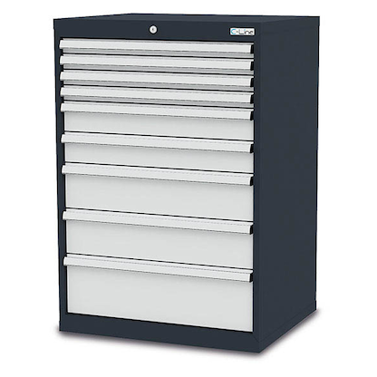 Artikelbild für Simplaflex® Systemeinrichter C-Line Schubladenschrank anthrazit 9 Schubladen 70,0 x 57,5 x 102,0 cm, Artikelnummer 683726