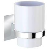 Artikelbild 1 für WENKO Zahnputzbecher Quadro weiß/silber, Artikelnummer 805723