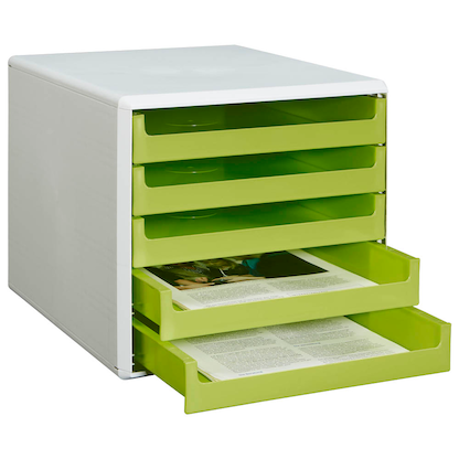 Artikelbild für M&M Schubladenbox lindgrün 30050931, DIN A4 mit 5 Schubladen, Artikelnummer 337030