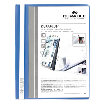Artikelbild für 25 DURABLE Präsentationshefter DURAPLUS blau DIN A4 überbreit, Artikelnummer 137091