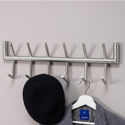 Artikelbild 2 für WOHNLING Wandgarderobe WL6.444 silber Metall 12 Haken 60,0 x 19,0 cm, Artikelnummer 908861